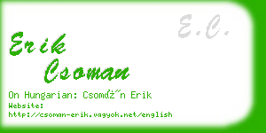 erik csoman business card